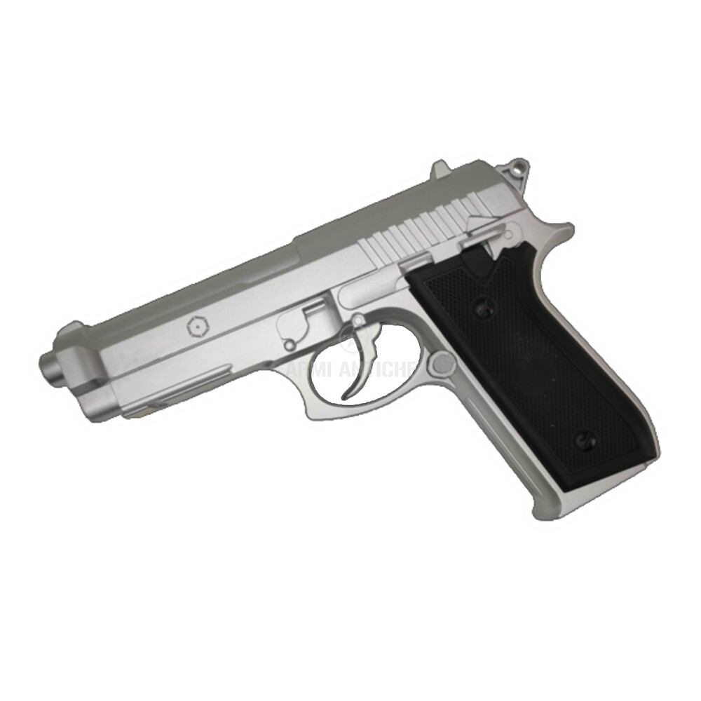Pistola softair a Co2 Taurus PT92 full-metal con carrello fisso, colore silver - Cybergun