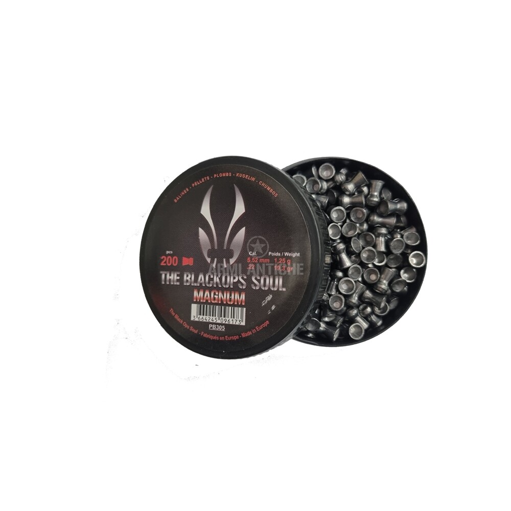 Piombini THE BLACKOPS SOUL MAGNUM  Cal 5.52 mm/.22 1,25g punta  PB305