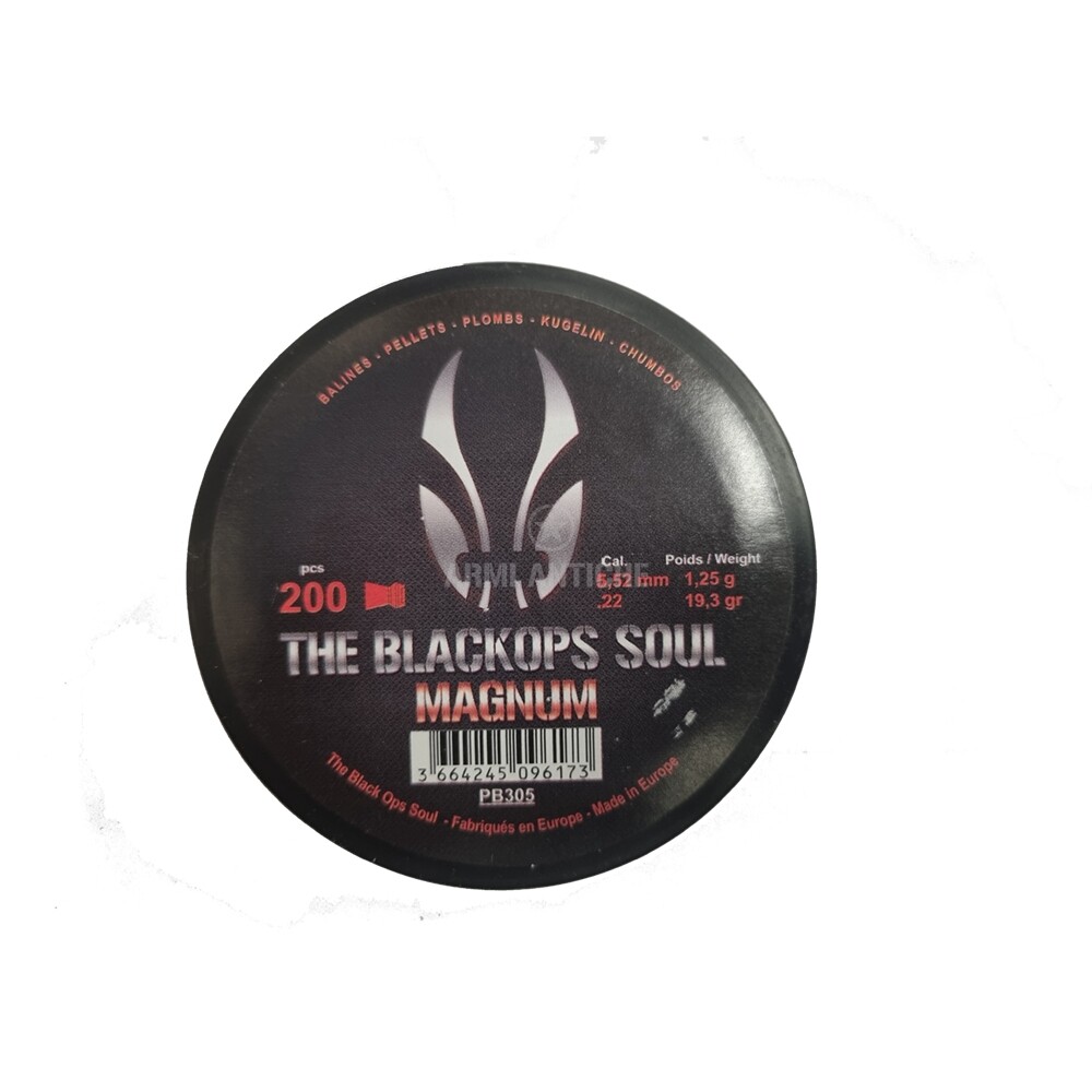 Piombini THE BLACKOPS SOUL MAGNUM  Cal 5.52 mm/.22 1,25g punta  PB305