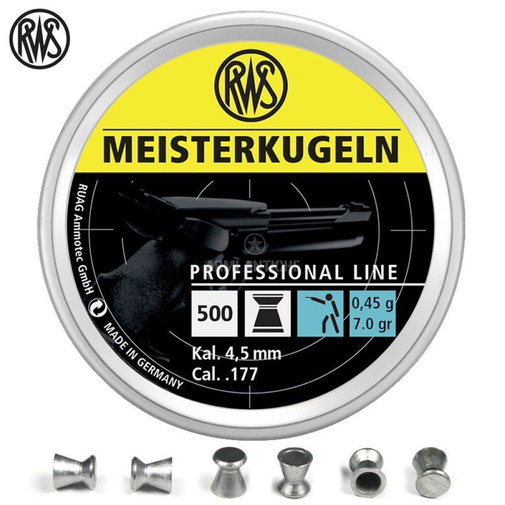 Piombini RWS  Meisterkugeln - 0,45 gr - 500pz - 4,5mm (.177) 