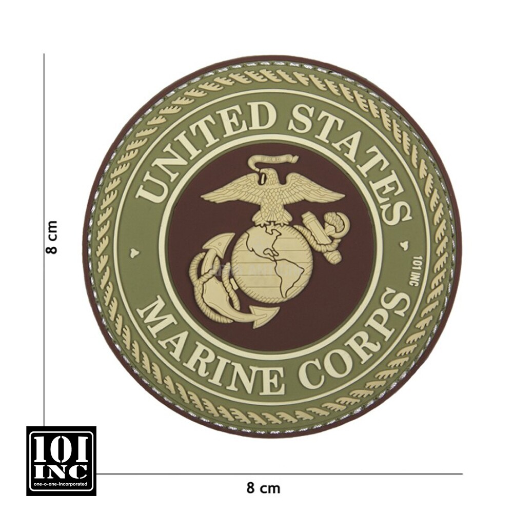 Patch 3D PVC con Velcro United States Marines Corps Marrone 101 INC 
