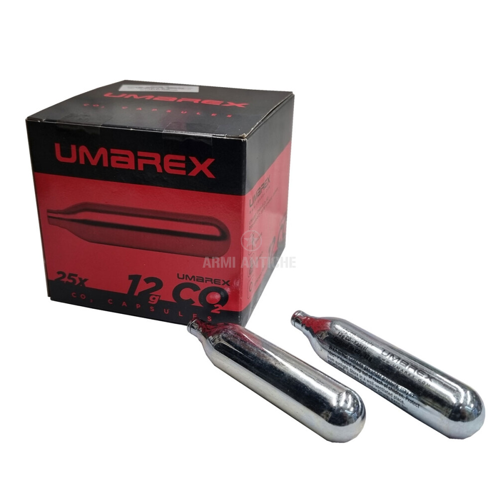 25 ricariche 12 gr. Co2 per softair con lubrificante - marca UMAREX