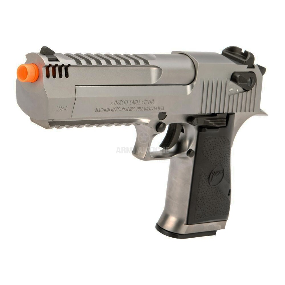 Pistola softair a Gas Desert Eagle L6 .50AE full-metal scarrellante, colore silver cromata - CyberGun 