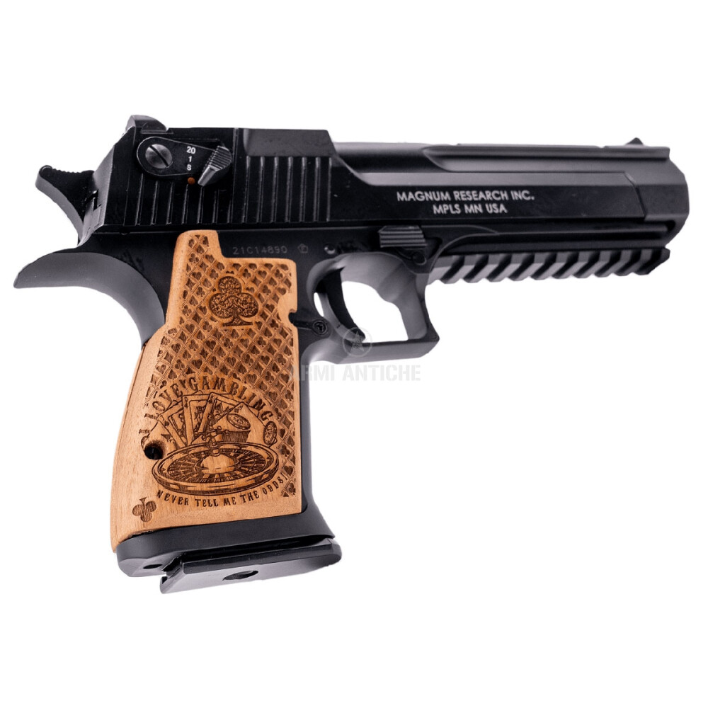 Pistola softair a Co2 Desert Eagle Magnum Research INC 50AE POKER EDITION - singolo/raffica - scarrellante -colore nero - Cybergun (950530) 