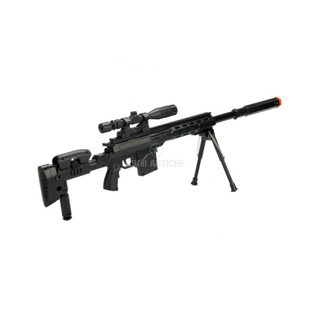 Fucile Softair Sniper a molla Tactical con silenziatore (F-M6688)