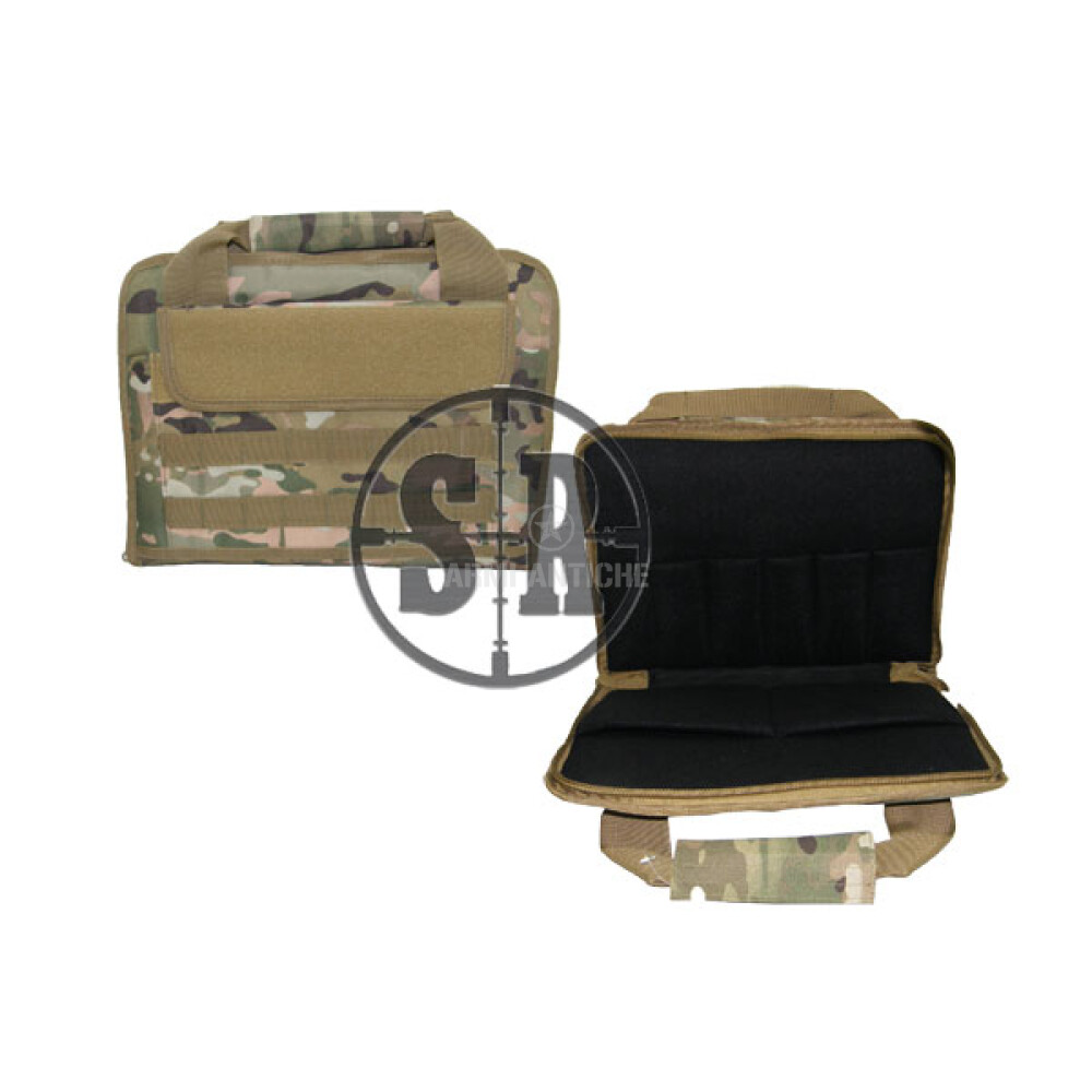 VALIGETTA MORBIDA  PORTAPISTOLA IN CORDURA DUE  TASCHE MULTICAM
