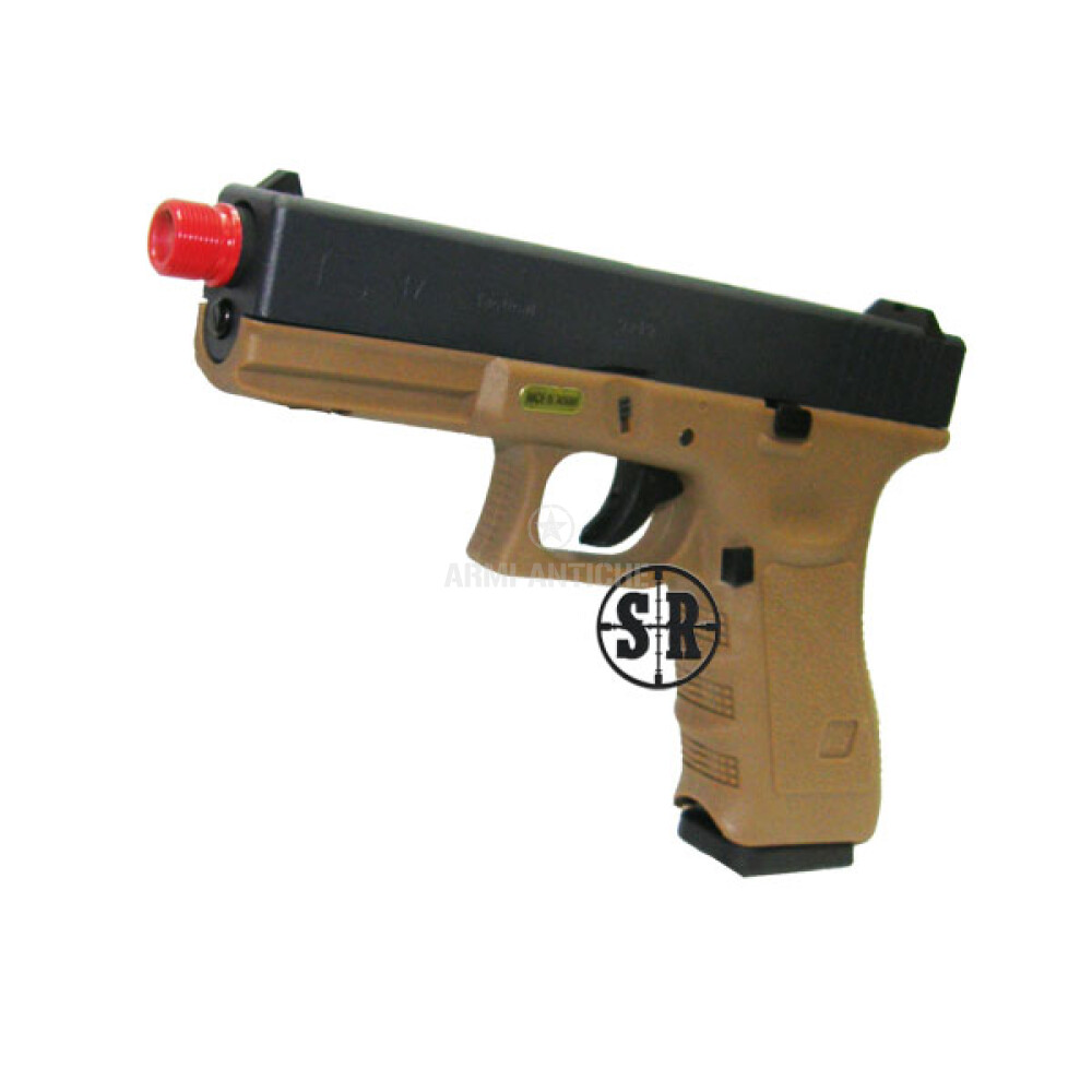 Pistola Softair a Gas Scarrellante Glock 17 Tactical WE Tan Nera