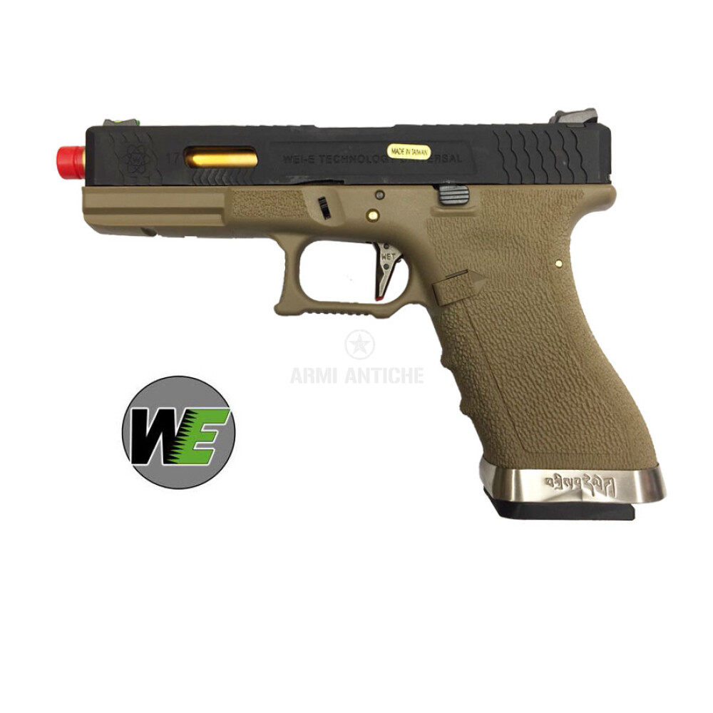 Pistola Softair a gas Glock G17 WET Blowback FORCE Tan/Gold Custom WE (W