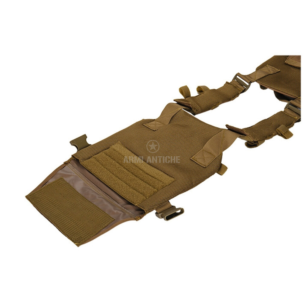 Gilet Tattico Leggero - Tan Kaki - Materiale 1000D - Sistema MOLLE + Velcro - Lancer Tactical (A68611)