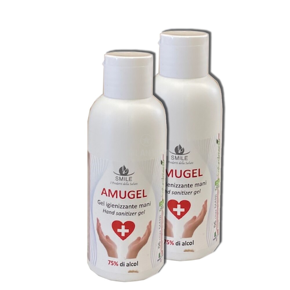 Gel Igienizzante mani AMUGEL - 2 pcs - Alcol 75% - 100ml - Smile 