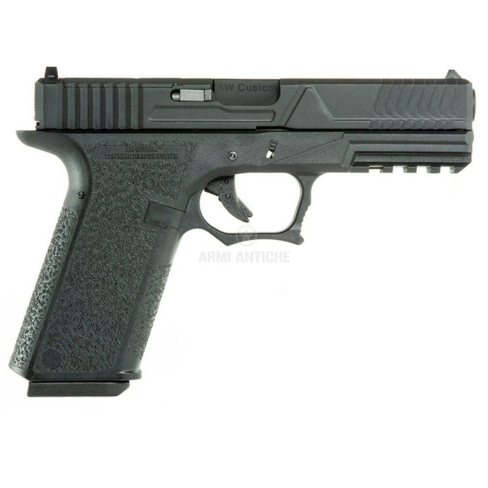 Pistola softair scarrellante a gas VX7 MOD.3 MOS stile Glock 17 G17 GBB colore nero marca AW Custom