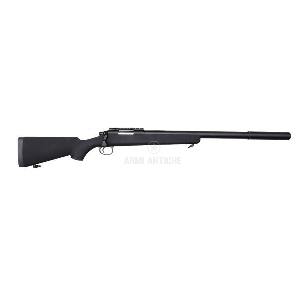 Fucile Sniper Bolt Action a Molla BAR-10 VSR con Silenziatore - Full Metal - Nero - J.G. Works