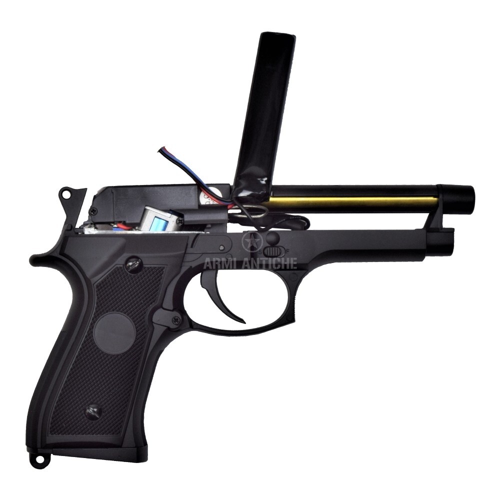 Pistola Elettrica 92 con MOSFET - Nero - Batteria lipo  + Carica Batteria - CYMA 