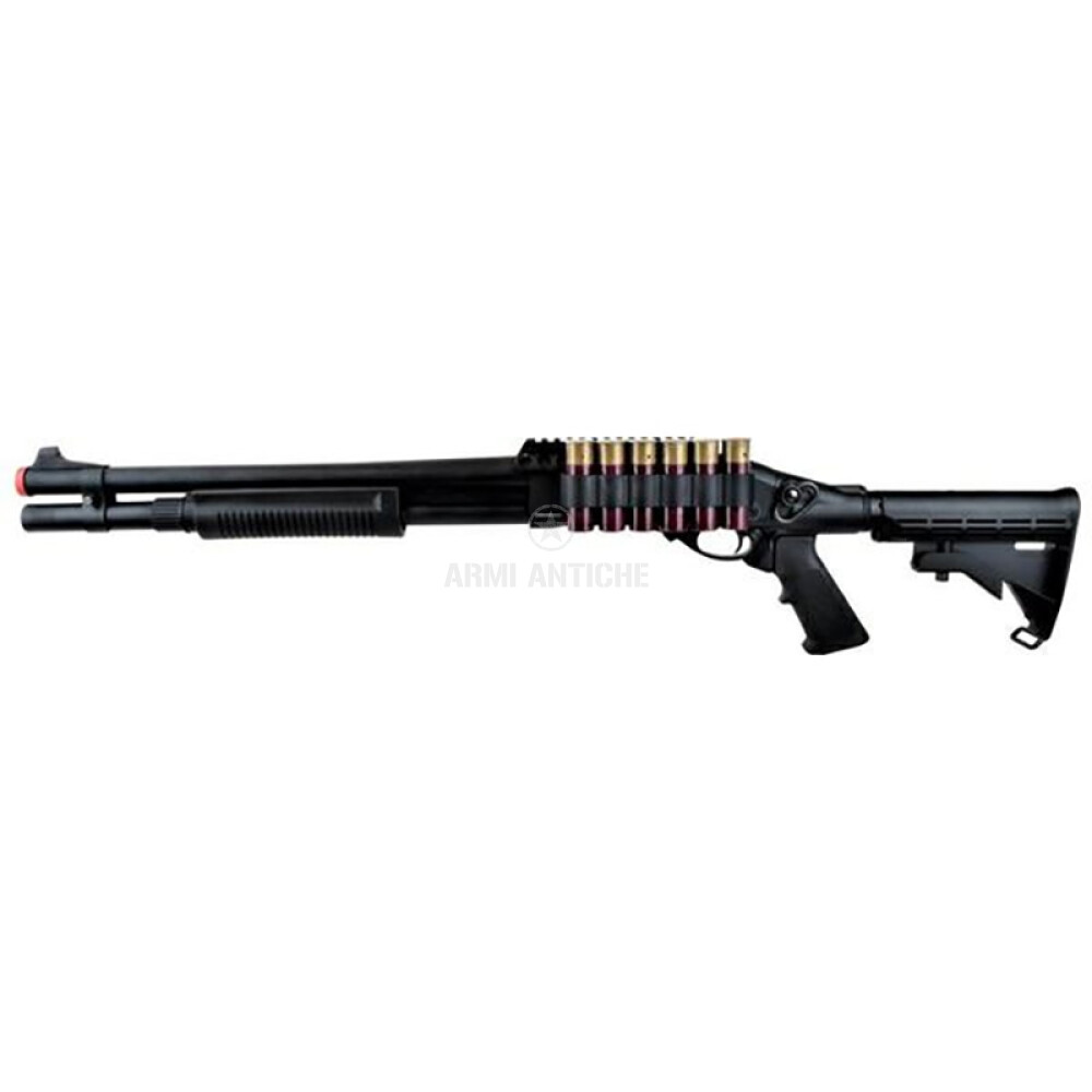 Fucile Softair a pompa a gas full metal M870 TYPE 3 Completo di 5 Cartucce Golden Eagle 