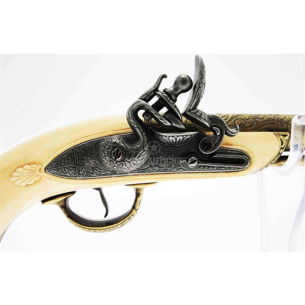 Pistola Anticha Pirata del Giglio Sec. XVIII - Avorio / Oro - Kolser