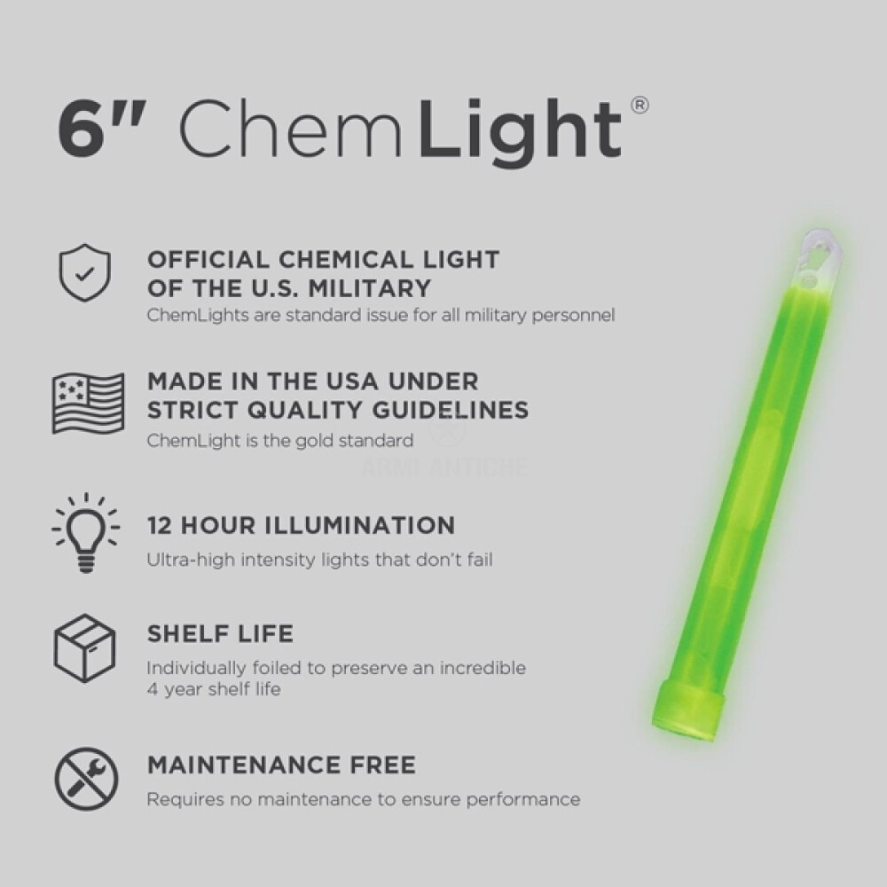 Luce chimica Chemlight colore Verde - Durata 12h - Cyalume (CY-4229)