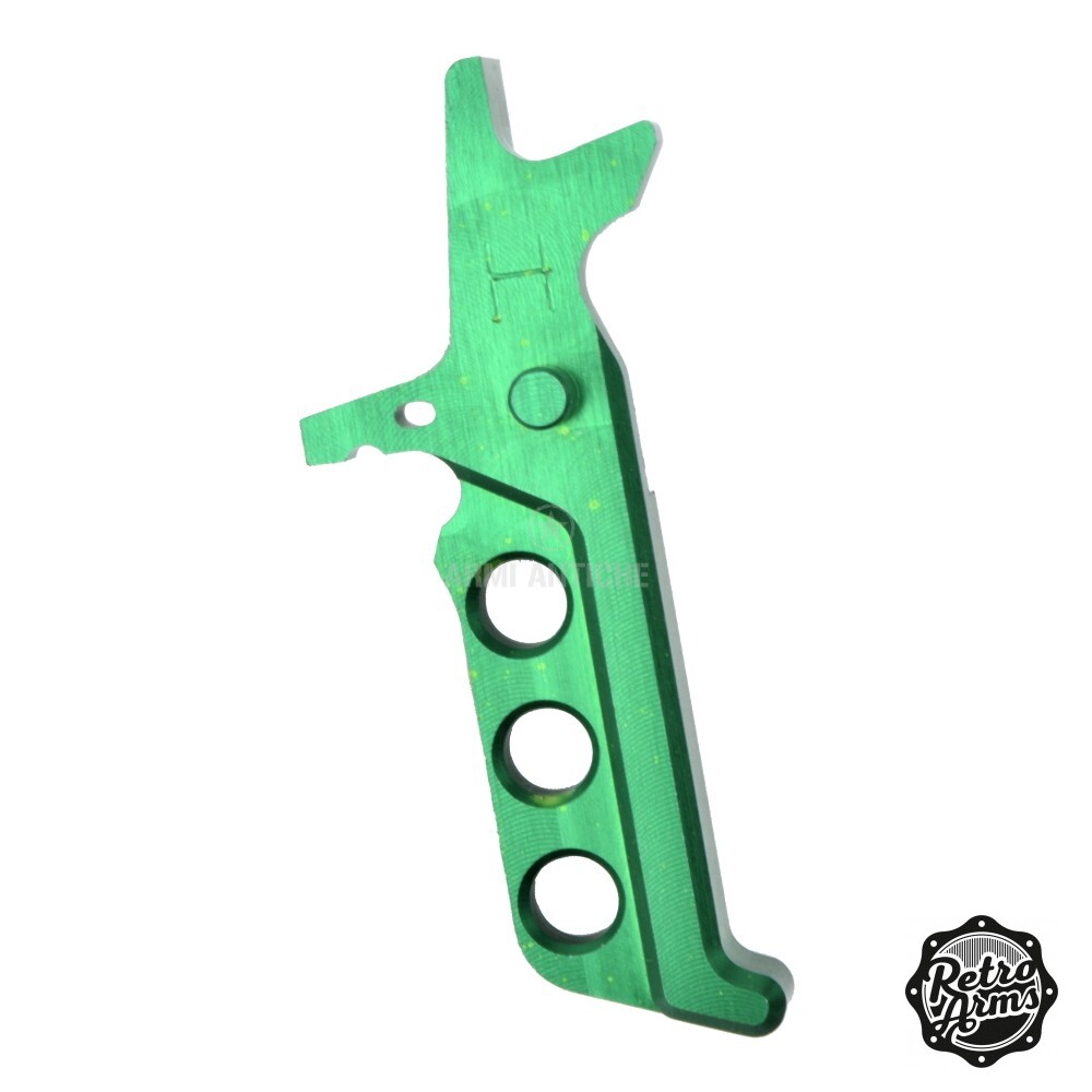 Grilletto per softair CNC per AR15 M4 Tipo H colore verde Gearbox V2 - marca Retro Arms 