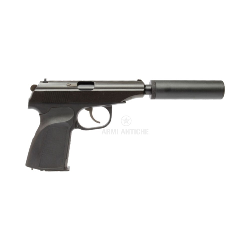 Pistola a Gas Makarov con Silenziatore - Nero - WE (WE-MA01B)