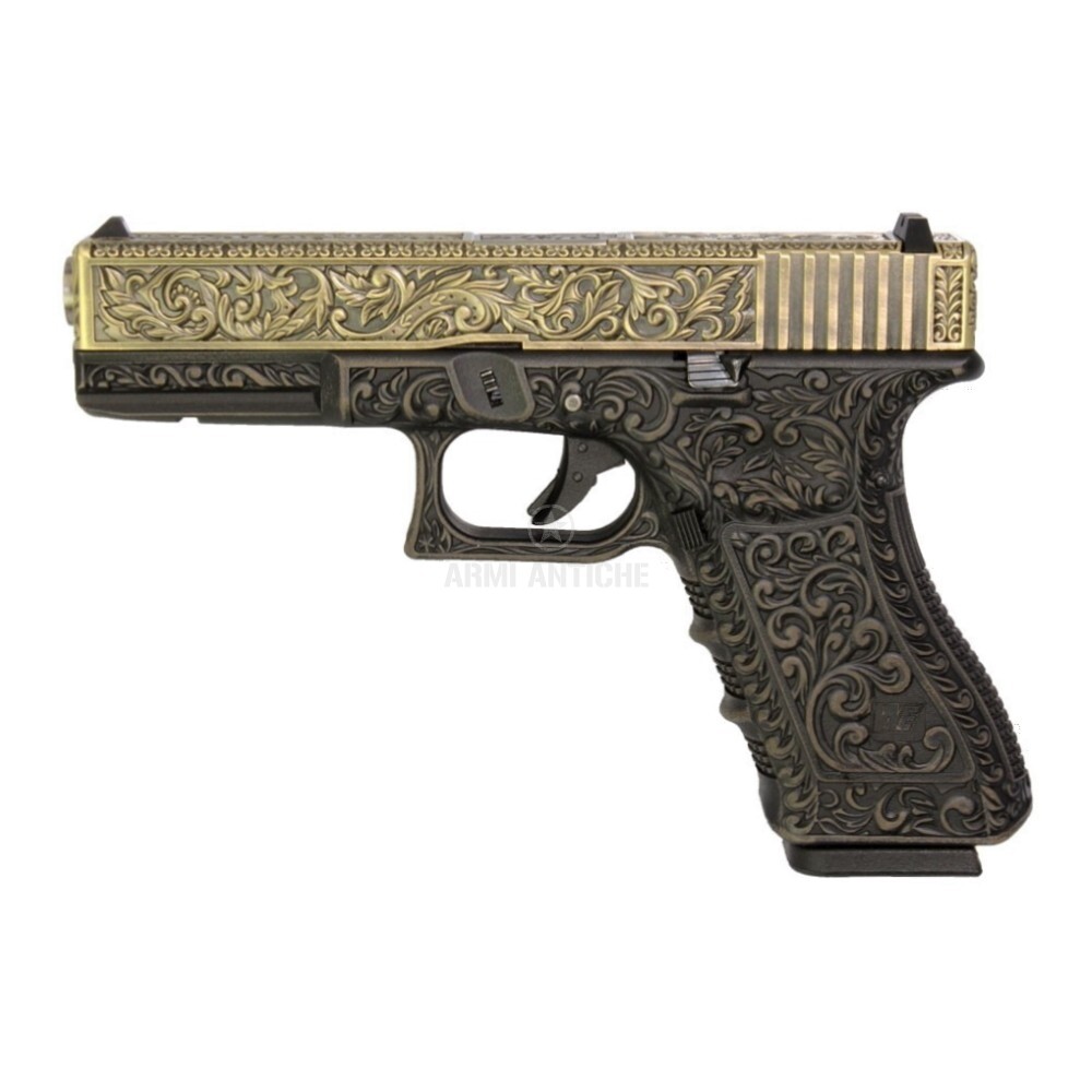 Pistola Softair a Gas G17 Gen4 Scarrellante Classic Floral Bronze WE