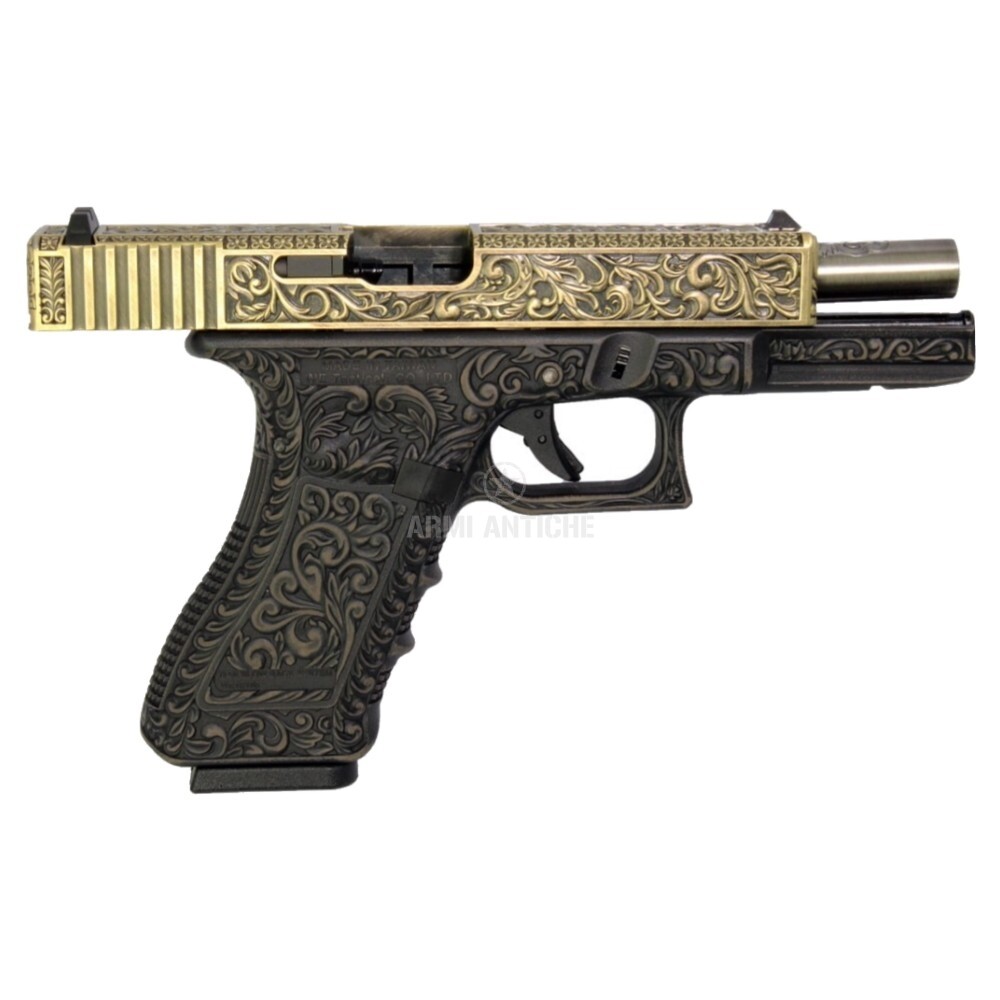 Pistola Softair a Gas G17 Gen4 Scarrellante Classic Floral Bronze WE