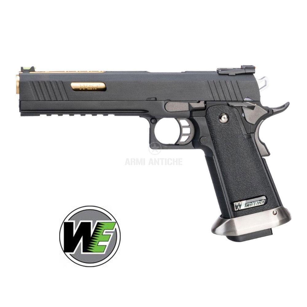 Pistola softair HI-CAP 6.0 IREX Nero/Oro Green gas WET Custom Blowback nera WE 
