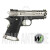 Pistola softair HI-CAPA 3.8 DEINONYCHUS Green gas silver WET Custom Blowback nera WE 