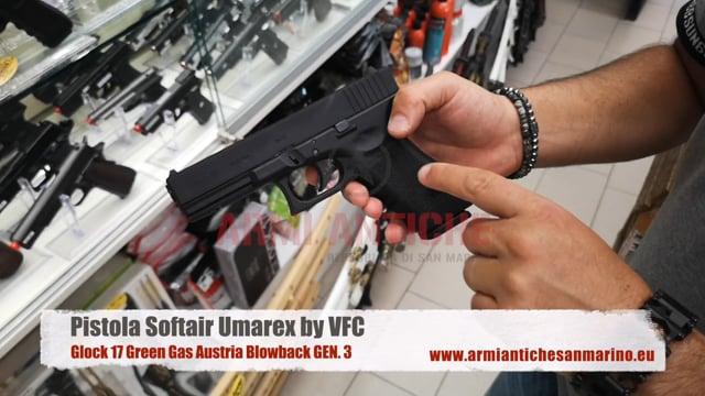 Pistola Softair gas Glock 17 Austria Blowback GEN. 3 nera Umarex by VFC
