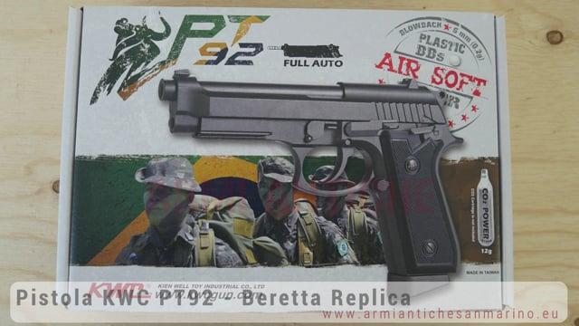Pistola Softair a Co2 PT92 - Semi-Auto e Automatica - Full-Metal - Scarrellante - KWC (KW-PT92)