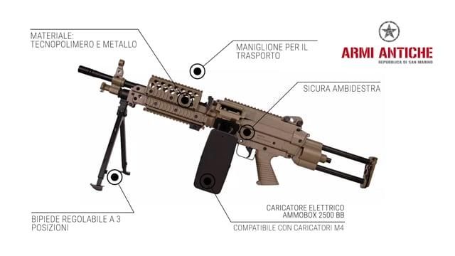 Fucile elettrico Minimi MK46 - Nero - FN Herstal Cybergun A&K