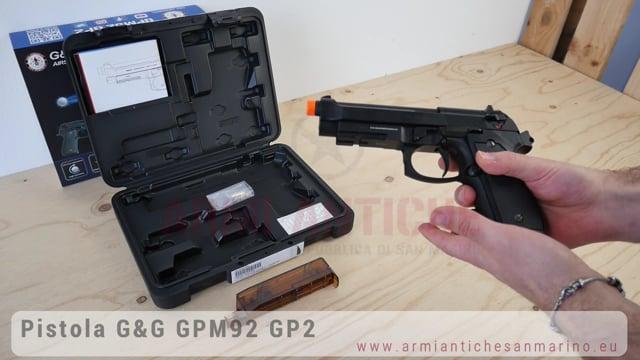 Pistola Softair a Gas GPM-92F GP2 Military NUOVA Versione - Nera - Scarrellante - Full-Metal - G&G (GG-M92-GP2)